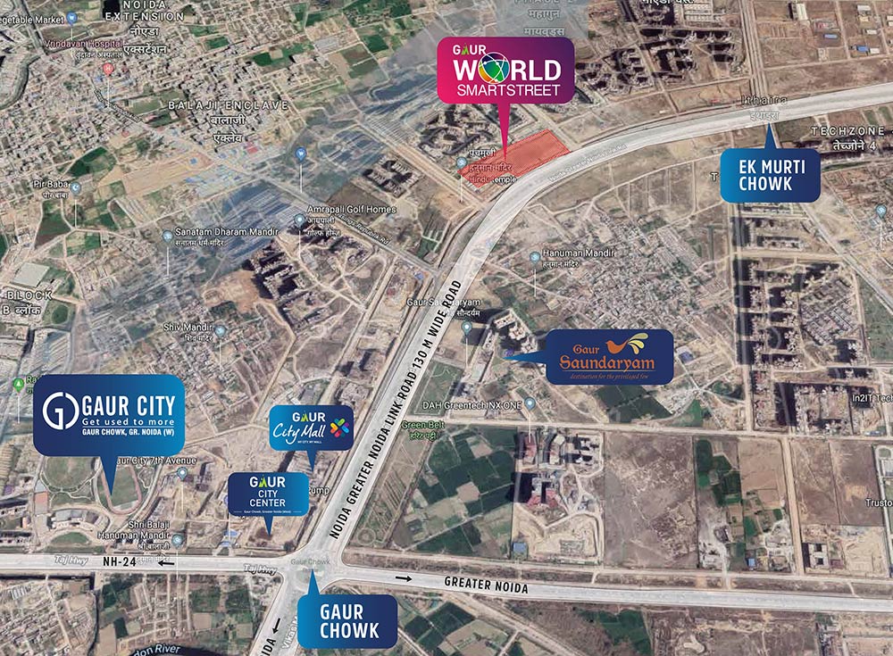  Gaur World Smart Street location map 